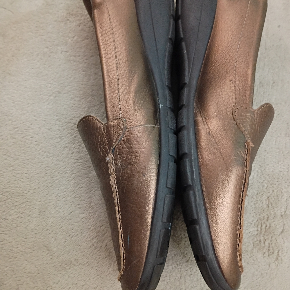 Women's metalic Brown Loafers - Picture 7 of 10
